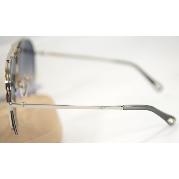Chloe CE144S Gold Blue Gradient Romie Aviator Logo Sunglasses NWT Case - Picture 4 of 8
